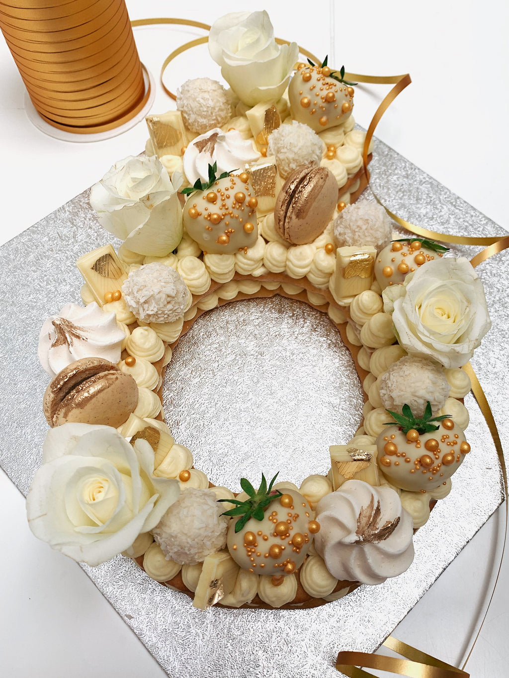 Engagement ring cream tart (2 layers) - كيكة الخطوبة